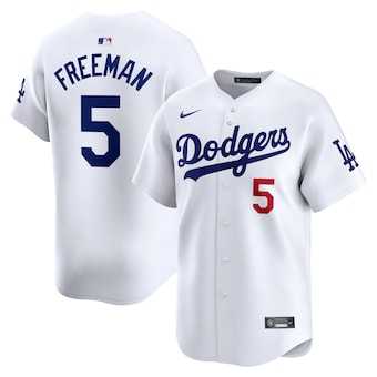 Men's Los Angeles Dodgers #5 Freddie Freeman White Cool Base Stitched Baseball Jersey Dzhi